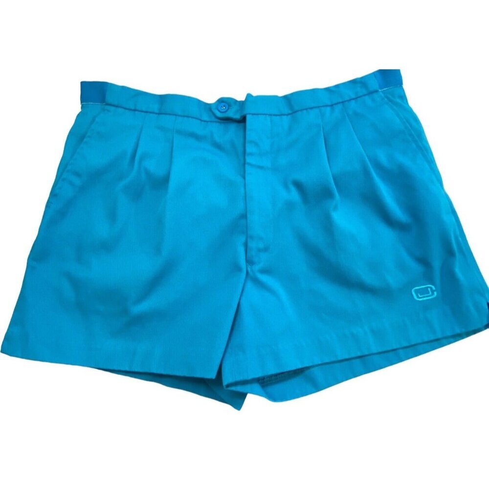 Vtg JIMMY CONNORS Women Pleated Short Sz 36 Agua Blue 80s 90s Athleisure 36-9‎
